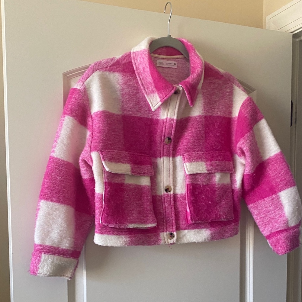 Zara Pink and Cream Knit Top